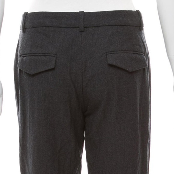 THEORY Charcoal Wool-Blend Mid-Rise Wide-Leg Tailored Dress Pants Size 4 - Picture 6 of 15